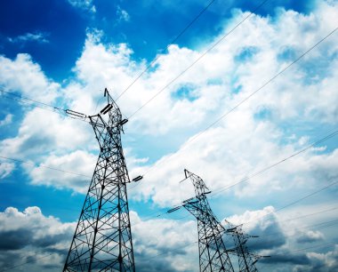 yüksek gerilim kule gökyüzü arka plan