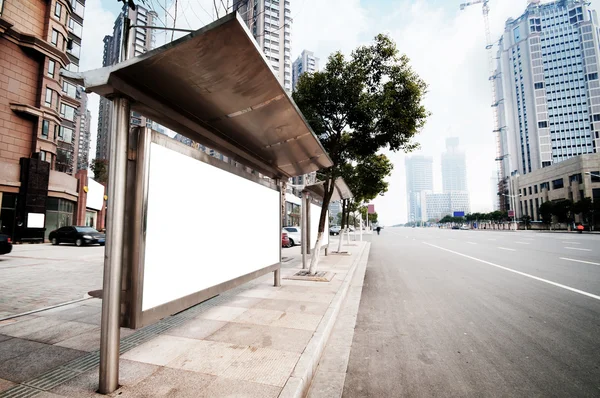 Bus stop billboard — Stock Photo, Image