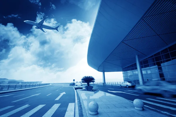 A cena do edifício do aeroporto de T3 na China de Pequim . — Fotografia de Stock