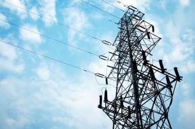 yüksek gerilim kule gökyüzü arka plan