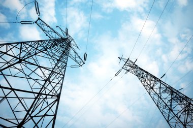 yüksek gerilim kule gökyüzü arka plan