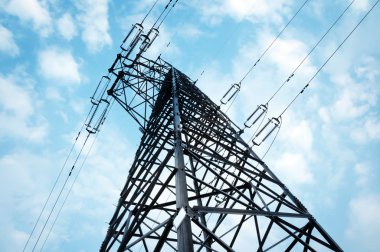 yüksek gerilim kule gökyüzü arka plan