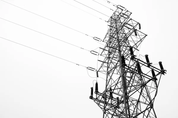 High-voltage tower sky background — Stock Photo, Image