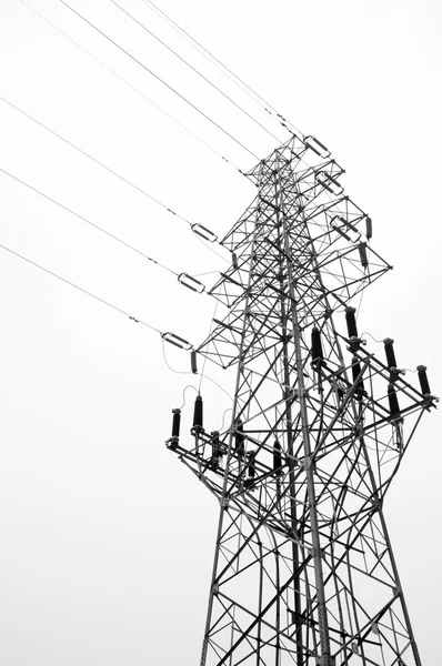 High-voltage tower sky background — Stock Photo, Image