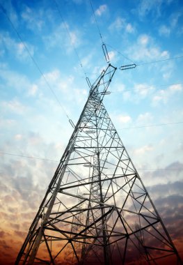 yüksek gerilim kule gökyüzü arka plan