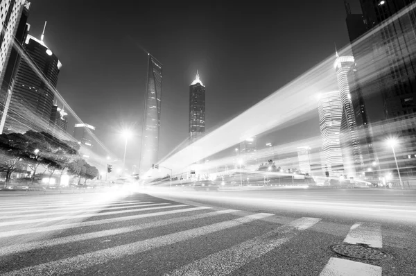 Shanghai Lujiazui Finance & Zone de commerce fond de nuit ville moderne — Photo