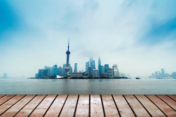 Modern city skyline, shanghai pudong, China . — стоковое фото