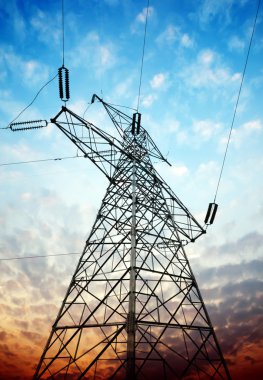 yüksek gerilim kule gökyüzü arka plan
