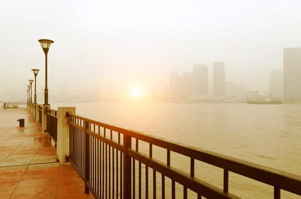 China Shanghai Bund, Lujiazui financial district panorama. — Stock Photo, Image