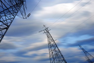 yüksek gerilim kule gökyüzü arka plan