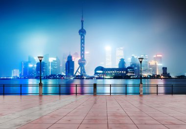 güzel manzarası, gece, Çin shanghai