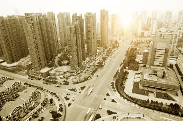 Aerial view over the city — Stock Photo, Image