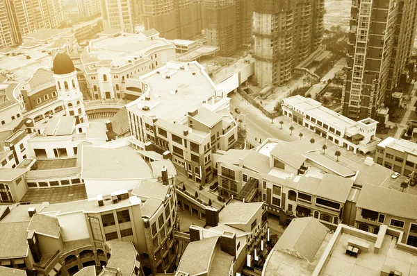 Utsyn over byen fra luften – stockfoto