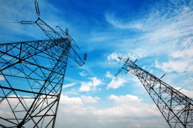 yüksek gerilim kule gökyüzü arka plan