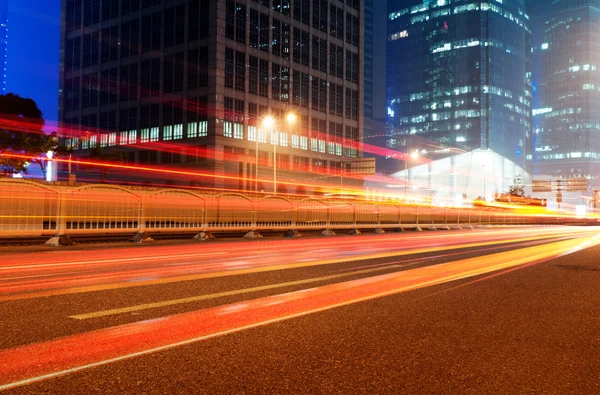 Shanghai Lujiazui Finanza & Zona Commerciale moderna città notte sfondo — Foto Stock