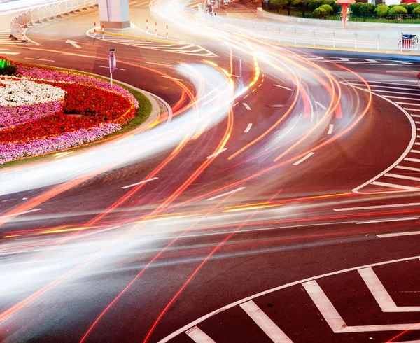 The light trails Stock Photo