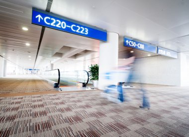 Yolcu Şangay Pudong Havaalanı 'nda.