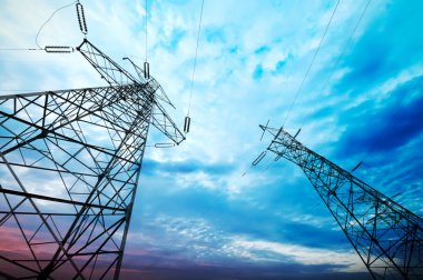 yüksek gerilim kule gökyüzü arka plan