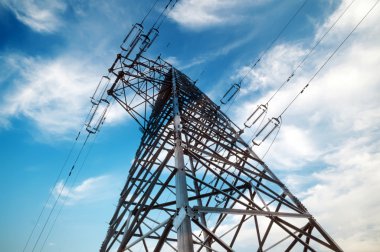 yüksek gerilim kule gökyüzü arka plan