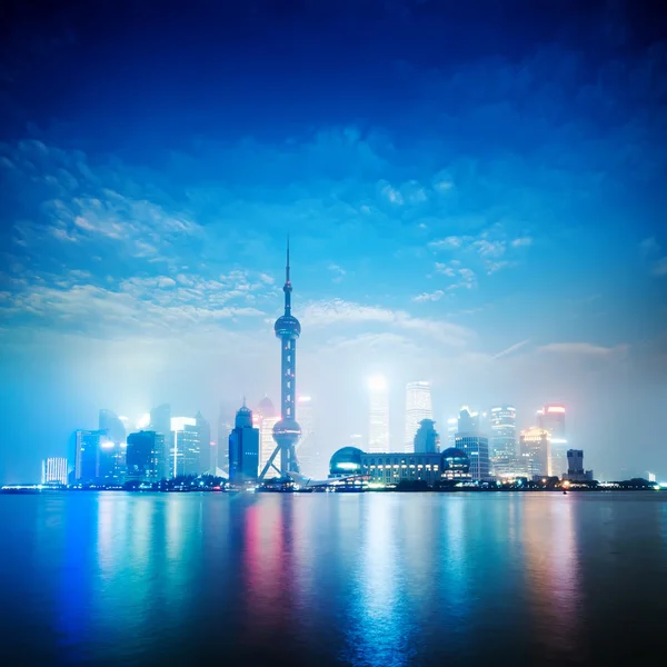 Bella skyline shanghai di notte, Cina — Foto Stock