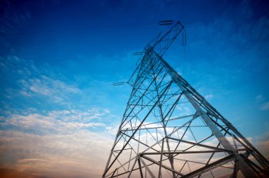 yüksek gerilim kule gökyüzü arka plan