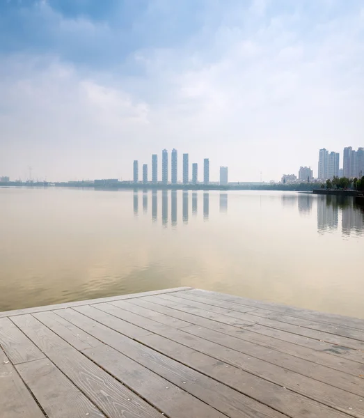 China Shanghai Bund, Lujiazui panorama distrito financeiro . — Fotografia de Stock