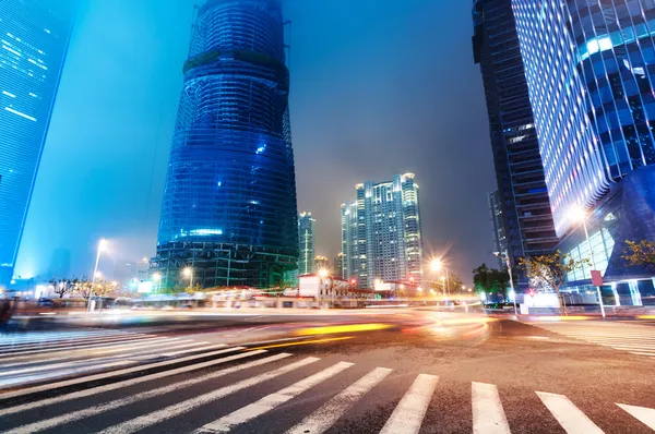 Strefa finansów idealna handlu Lujiazui Shanghai nowoczesne miasto noc tło — Zdjęcie stockowe