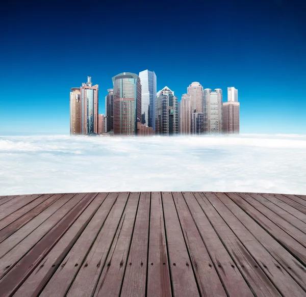 Higher than the clouds of skyscrapers — Stock Photo, Image