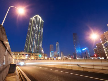 gece, tianjin modern şehir
