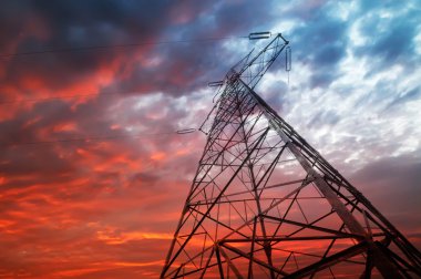 yüksek gerilim kule gökyüzü arka plan