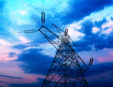 yüksek gerilim kule gökyüzü arka plan