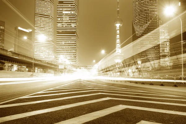 Noční pohled lujiazui finanční centrum — Stockfoto