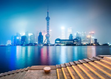 güzel manzarası, gece, Çin shanghai
