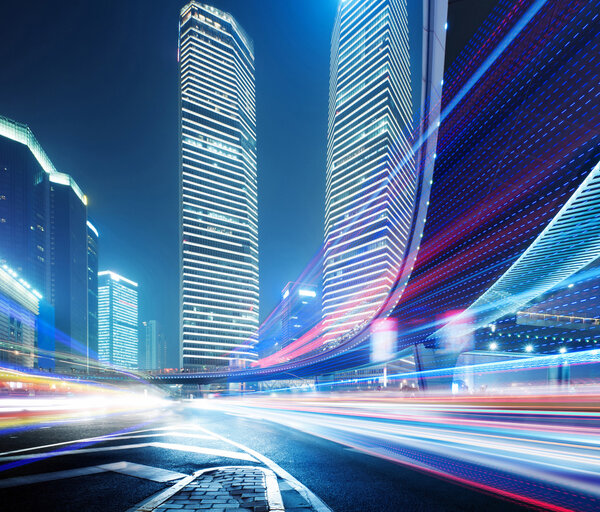 The light trails in shanghai