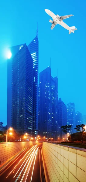 Les sentiers de lumière à Shanghai — Photo