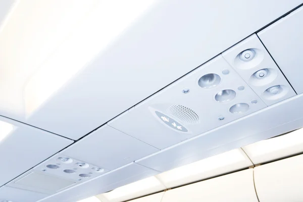 Interior of a commercial airplane — Stock Photo, Image