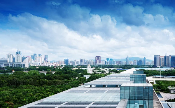 Vista aérea da cidade chinesa, Shenzhen — Fotografia de Stock