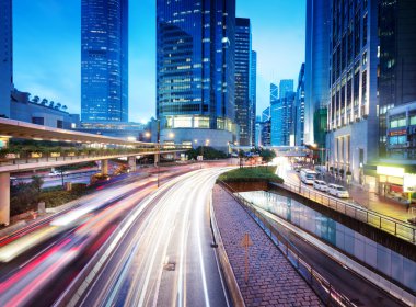 Hong Kong 'da gece trafiği