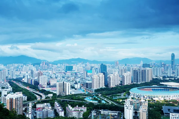 Luftaufnahme der chinesischen Stadt Shenzhen — Stockfoto