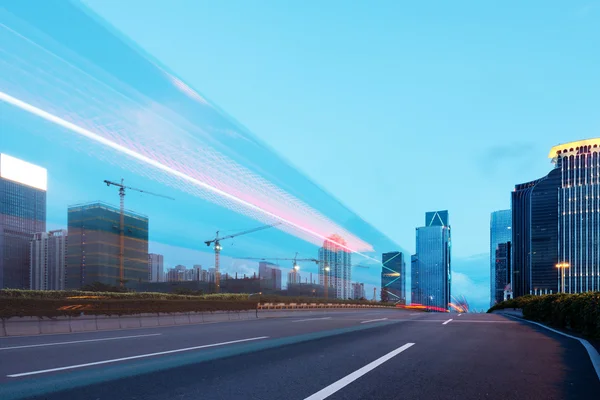 The city and the road at night — Stock Photo, Image