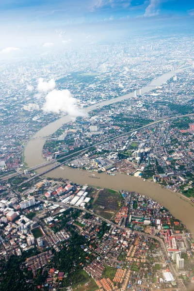 Вид с воздуха на центр города — стоковое фото