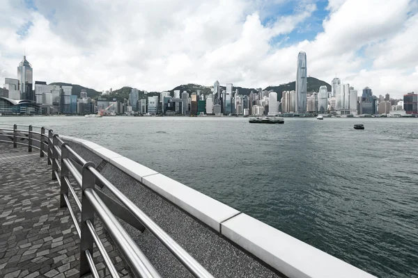 Hong Kong view of Victoria Harbor, Hong Kong Island business dis — Stock Photo, Image