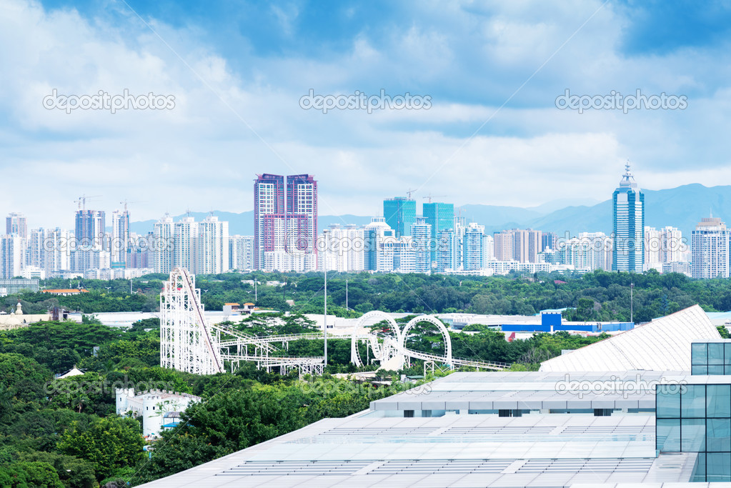 Aerial view of chinese city,shenzhen