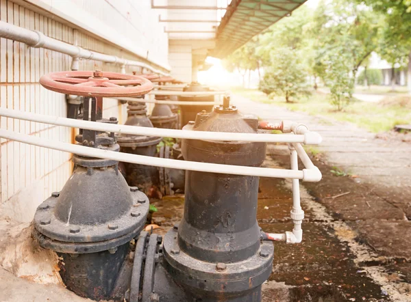 Water pipe in a sewage treatment plant — Stock Photo, Image