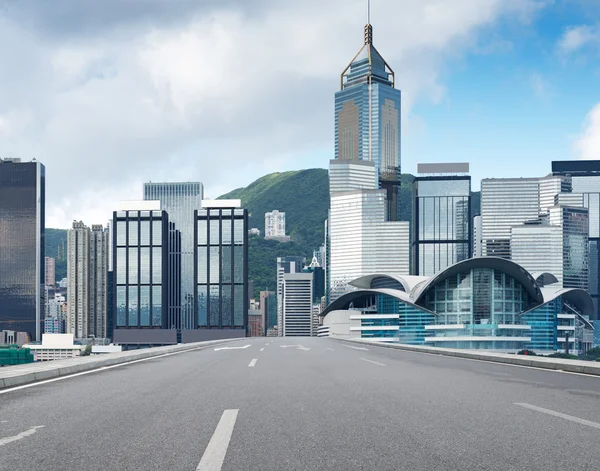 Hong Kong vue de Victoria Harbor, Hong Kong Island business dis — Photo