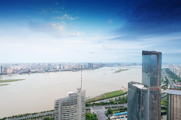 Luchtfoto uitzicht over de stad — Stockfoto