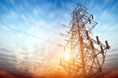 yüksek gerilim kule gökyüzü arka plan