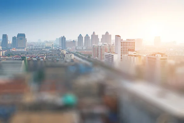 City with tilt-shift effect — Stock Photo, Image