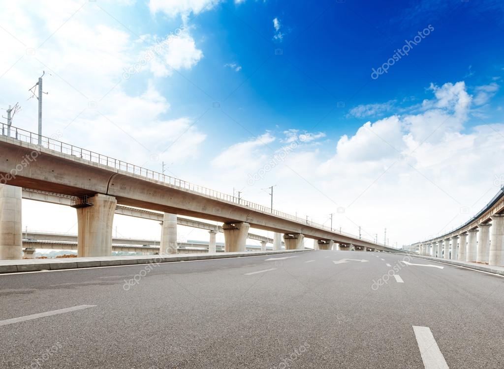 Concrete road curve of viaduct in shanghai