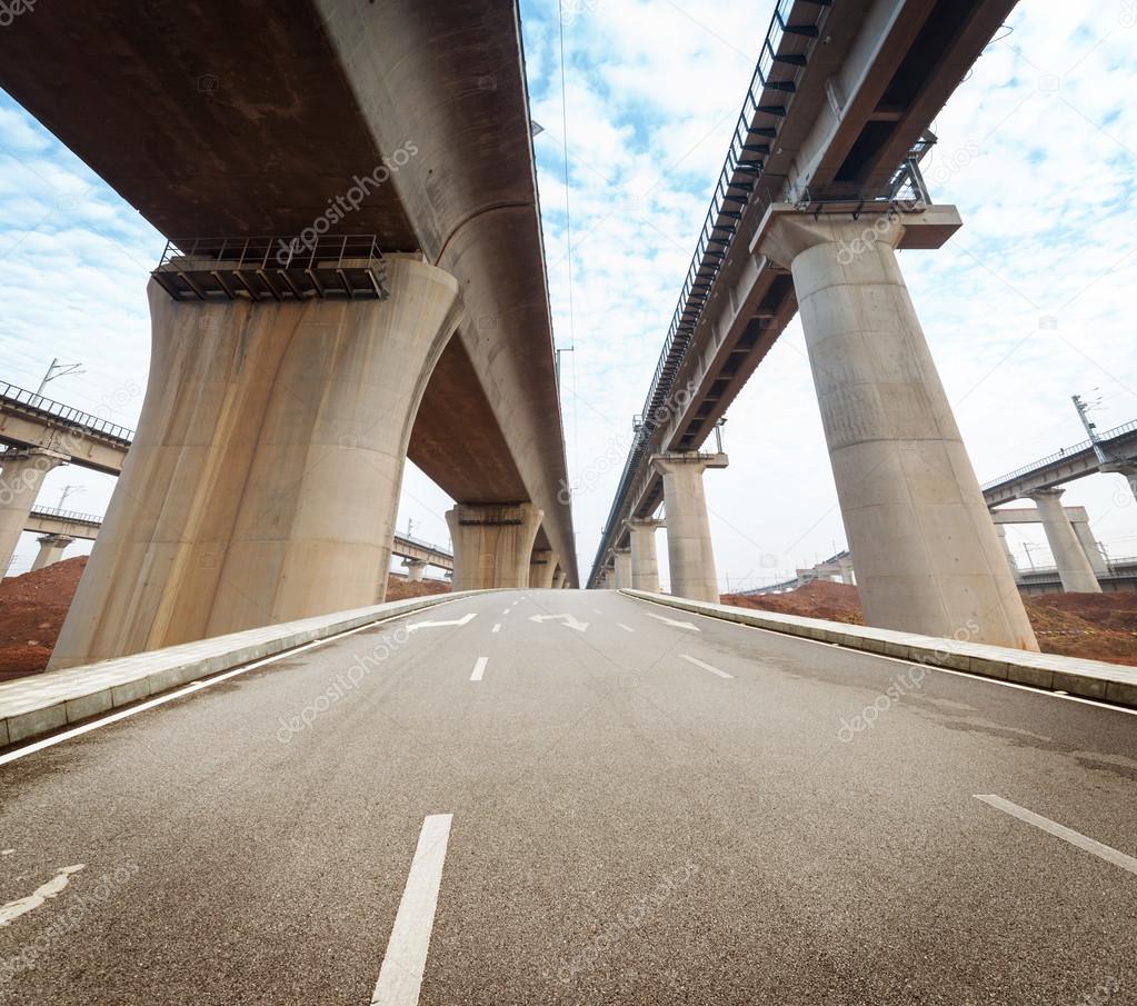 Concrete road curve of viaduct in shanghai